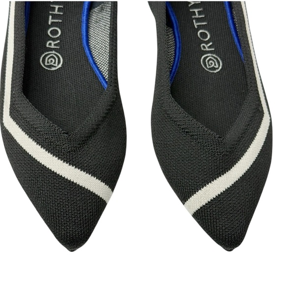 ROTHY’S The Point Flats Black White Stripe Retired Rare Size 8.5 - Picture 2 of 11